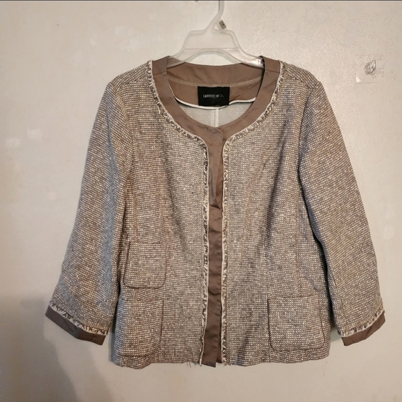 LAFAYETTE 148 New York Tweed Snap Front Blazer Pit To Pit 21" - Picture 1 of 10